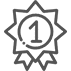Number one award icon badge.